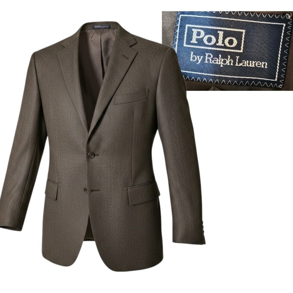Vintage POLO RALPH‎ LAUREN ITALY MADE Wool Blazer Sport Coat 44L Jacket